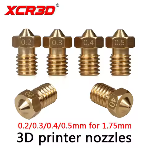 XCR3D 4 PCS/Los High Precision Brass Nozzle 0.2 / 0.3 / 0.4 / 0.5mm For V5 V6 J-Hend Hotend 1.75mm R