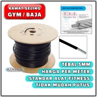 Tali Kawat Gym Alat Fitness Baja 5MM - Wire Rope - Kawat Seling Sling Gym