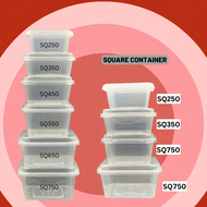 PP Square Container With Lid SQ250 SQ350 SQ450 SQ650 SQ750  / Microwavable Container / Kotak Plastik