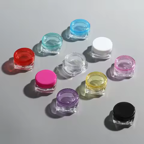 100pcs 3g 5g Empty Travel Plastic Square Cosmetic Jar Skin Care Container Bottle Face Cream Sample V
