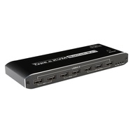 8K USB C KVM Swith 2 in 1 Out, 2 Computers Share 2 Monitor with 7 USB2.0 Devies with PD Charging/MST