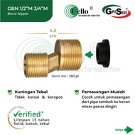 SIKU [Cello GBN 1/2"Mx3/4"M] Brass Elbow Nipple Bend | 1/ 2" x 3/ 4" Inch External Thread for Hot an