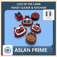 CULT OF THE LAMB ROGUELIKE VIDEO GAME HEAD FACE KEY CLICKER 3D Print Player Elderly Follower Hat Pen