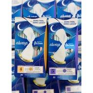 ( Usa NEW ) Always Infinity premium nighttime sanitary napkins with wings.