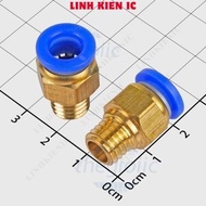 [5 Pieces]- PC8-M10-1.5 Pneumatic Connector Pipe 8mm External Thread 10mm Step Thread 1.5mm Linhkien