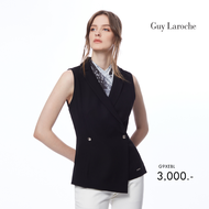 Guy Laroche womans vest King Suiting เสื้อกั๊กผู้หญิง แขนกุด สีดำ G9XEBL