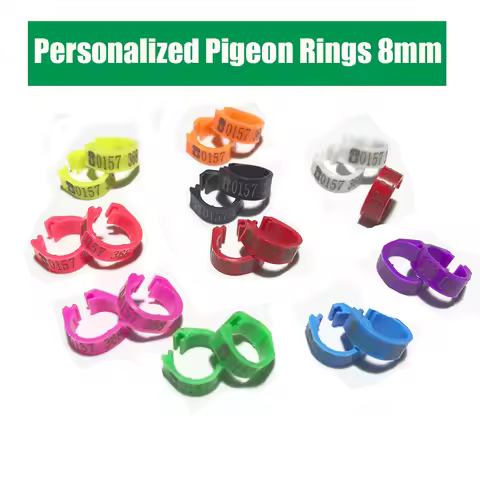 Personalized Pigeon Foot Ring Inner Diameter 8mm Print ''Name/Phone Number" Bird doves Foot Ring 100