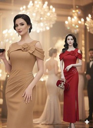 Đầm Dự Tiệc Dáng Ôm Body Phối Hoa Sang Trọng - Glady G385 - Đầm Dạ Hội Dự Tiệc Phong Cách Sang Trọng