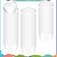 100 Pcs 2.4 Oz Valentine'S Day Heart Shaped Containers Plastic Box with Lids Reusable Small Portion 