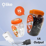 (1 PCS) OLIKE C111 CHARGER COVER OUTPUT 1A COLOR BLACK WHITE