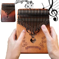 Kalimba 21 Keys Full Wood Kalimba with Sound Hole Musical Instrument Includes Instruction Carrying B
