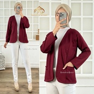 AM - Zahra Women's Outer Blazer Formal Scuba Blazer for Women's Office