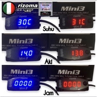 Motorcycle Volt Meter Rizoma Voltmeter Original Brand 100% Volt Meter Rizoma Digital 3 In1 Accu Batt