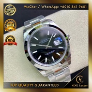🔥SWISS TOP QUALITY🔥 DATEJUST 41MM BLACK DIAL SMOOTH BEZEL OYSTER BRACELET - MEN WATCH SWISS AUTOMATI