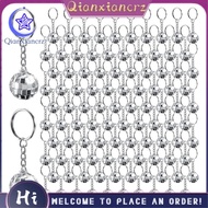 96Pcs Mini Disco Ball Keychains Disco Ball Favors Mirror 70s 80s 90s Disco Keychain Bulk Silver Disc