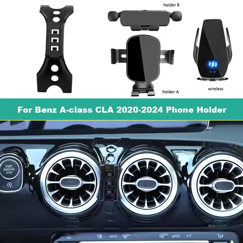 Car Mobile Phone Holder For Mercedes-Benz A-Class A200 A180 W177 AMG A35 2019-2024 CLA C118 Wireless