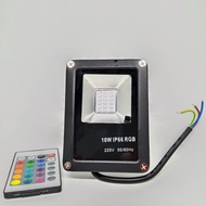 Lampu Sorot RGB LED Full Colour Warna Warni Remote / Flood Light Taman Outdoor Remot