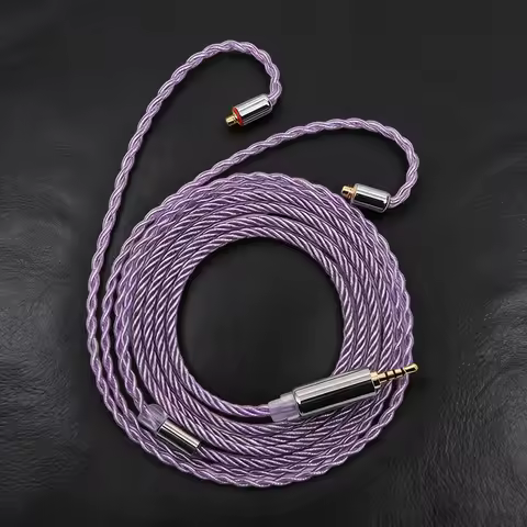 4 core Graphene Purple Silver Foil Wire Single Crystal Copper 2.5/3.5/3.4 MMCX/QDC/2-Pin Headphone U