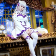 Re Zero Emiria Cosplay Costume Wig Anime Re:Life In A Bifferent World From Zero Emilia Cosplay Lolit