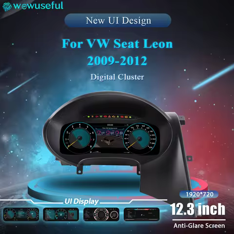 12.3'' Wowuseful Digital Dashboard Cluster For VW Seat Leon 2009-2012 Years Years Virtual Instrument