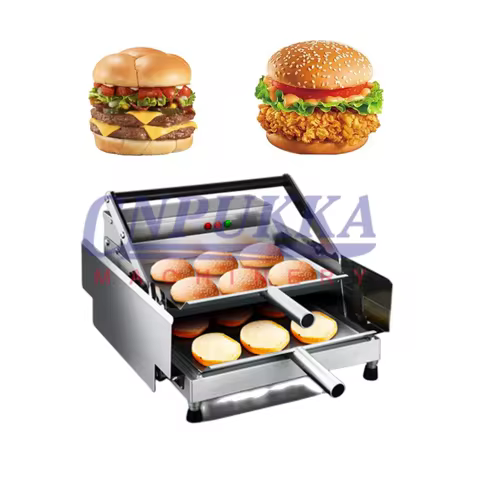 Double Layer 12/24pcs Hamburger Machine Commercial Bake Burger Maker Bread Grill Machine Bun Toaster