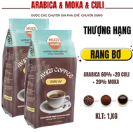 Cà phê hạt nguyên chất ARABICA Rang Bơ 60% ARABICA +20% MOKA + 20% CULI loại Thượng Hạng ( 1 KG )