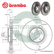 BREMBO Front Discs (2pcs) - Lexus GS300 GRS190R GS350 GS450H GS350 GRS191R GS250 SPRT GRL11R