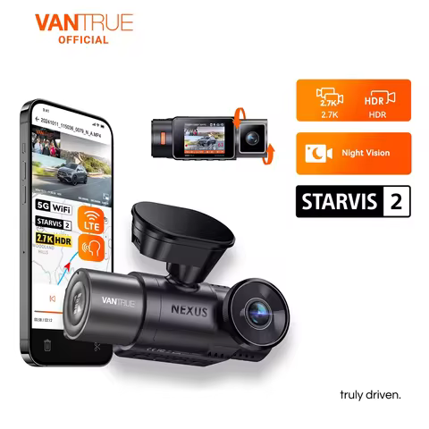 Vantrue N2X 2.7K HDR Dashcam Front and Inside 5G WiFi Dual Dash Camera with IR Night Vision STARVIS 
