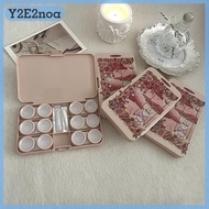 Y2E2noa กล่องใส่คอนแทคเลนส์6คู่กล่องใส่คอนแทคเลนส์พกพาได้กล่องใส่เลนส์สำหรับนักเรียนความงาม