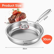 Stainless steel frying pan - frying pan with lid 30cm