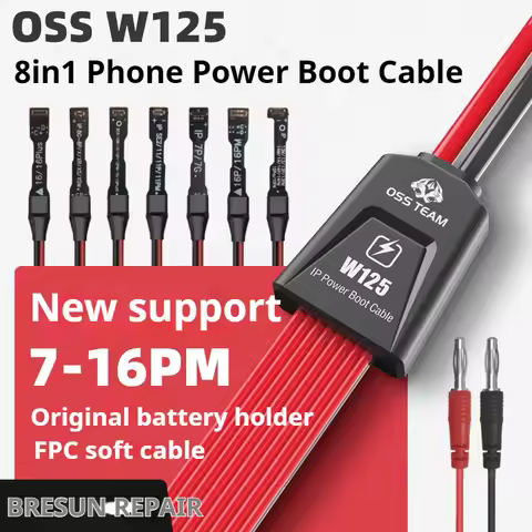 OSS W125 8in1 IP Power Boot Cable Power Line Silicone Cable for IPhone7G-16 Pro Max Battery Activati