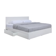 INDEX LIVING MALL เตียงนอน พร้อมกล่องเก็บของใต้เตียง รุ่นวิวิด พลัส ขนาด 6 ฟุต - สีขาว