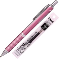 Pentel Energel Alloy RT Gel Pen Medium Point Metal Tip Ballpoint Pen Black ink + Refill (Pink Body)