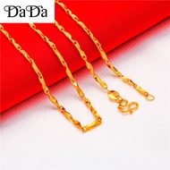 Gold emas 916 original bangkok necklace men and women models good luck Yuanbao plain chain accessori