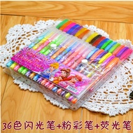 New Style 48 Colors Disney Cartoon Cute Glitter Pen Glitter Pen Glitter Pen Highlighter Color Gel Pe