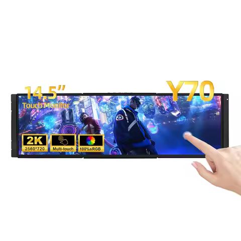 Wisecoco 12.6/14.5 Inch 2K 2560*720 Touch Screen PC Laptop CPU GPU RAM Temperature Monitor for Y60/Y