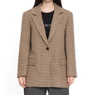 Korean Style Women's Hound check wool blazer