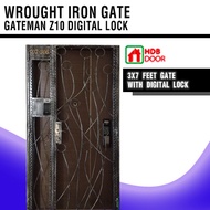 Gateman Z10 Digital Lock with 3X7 Feet Wrought Iron Gate