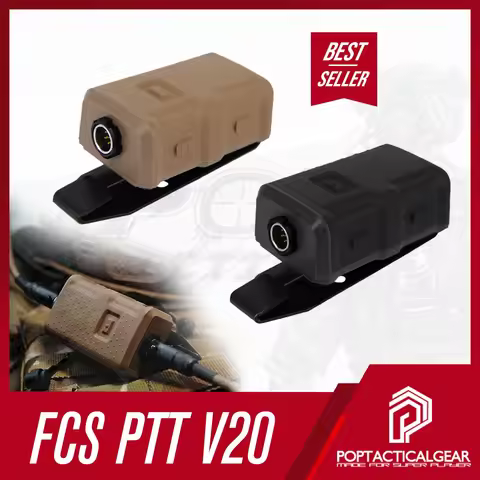FCS TACTICAL V20 PTT Single Communication Channels for AMP Headset High Quality Tactical Call Access