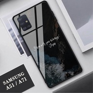 Softcase Glass Kaca Samsung A51 A71 - J76 - Casing Hp - Pelindung hp  - Case Handphone - Pelindung H