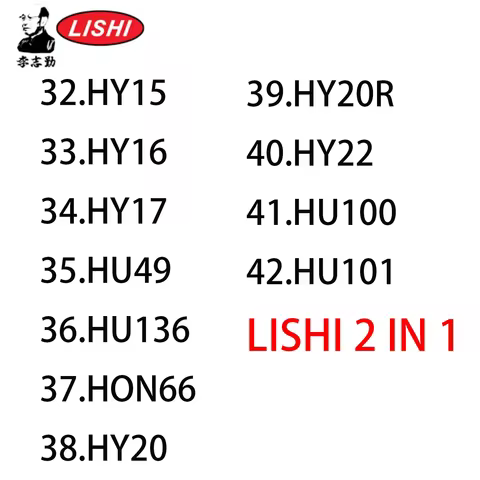 32#-42# HY15 HY16 HY17 HU49 HU136 HU66 HON66 HY20 HY20R HY22 HU100 HU101 original Lishi tool 2in1 LO