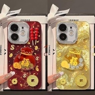 Chinese New Year 3D Lucky Bag Money Case For Samsung Galaxy S25 S26 Ultra S24 S23 S21 Plus S25FE S24