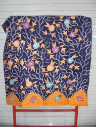 Kain Batik Tyulis Madura Biru Dongker Kuning