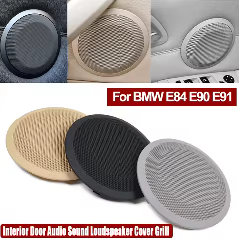 For BMW 3 Series E90 E91 X1 E84 316 318 320 325 328i Interior Door Audio Sound Loudspeaker Cover Gri