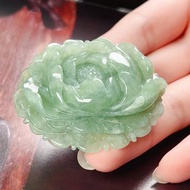 冰飄綠翡翠牡丹花 | 天然緬甸A貨翡翠 | 送禮