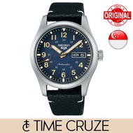 [Time Cruze] Seiko 5 Sports SRPG39  Automatic Blue Dial Dark Blue Leather Strap Men Watch SRPG39K SRPG39K1