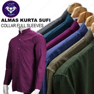 ALMAS KURTA SUFI WITH COLLAR FULL SLEEVES BUTTON-LESS CUFF