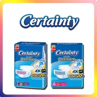 CERTAINTY TAPE ผ้าอ้อมผู้ใหญ่แบบเทป เซอร์เทนตี้ แบบห่อเดี่ยว M34ชิ้น/L30ชิ้น