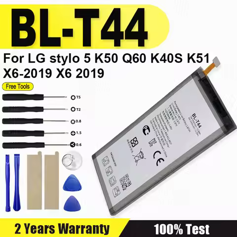 Genuine BL-T44 BL T44 Battery FOR LG Stylo 5 K50 Q60 K40S K51 X6-2019 X6 2019 Mobile Phone Replaceme