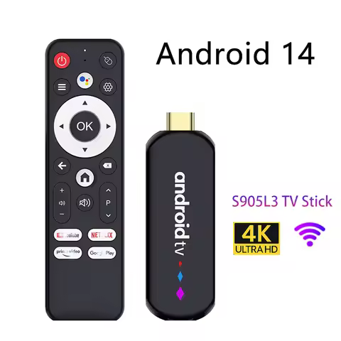 TV Stick S905L3 H96 MAX Android 14 4K BT 2.4G 5G Wifi Media Player Voice Assistant Remote Home Andro